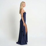Twisted Off-Shoulder Maxi Dress Relaxed Fit, Evening Party, Formal Womens