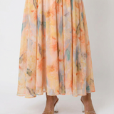 Watercolour Halter Maxi Dress Relaxed Fit, Open Back, Summer Holiday